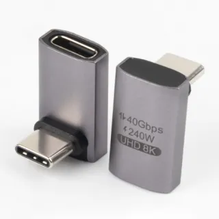 240W USB4 Thunderbolt 3/4 Up/Down Right Angle USB C Adapter