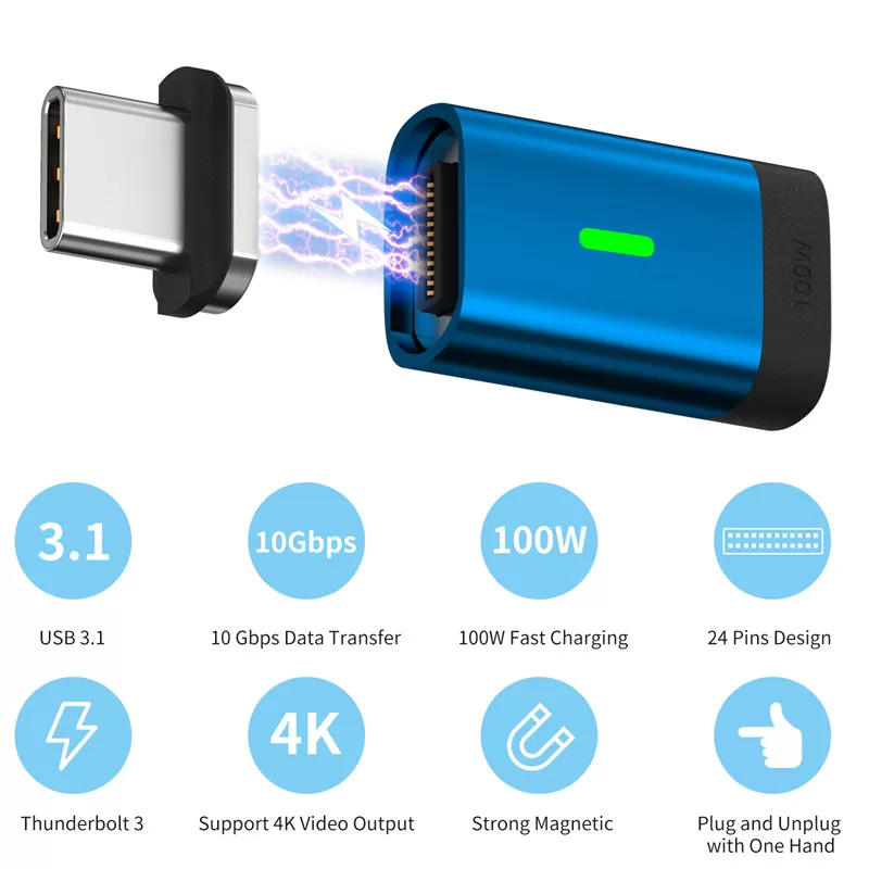 PD 120W USB c adapter Magnetic USB adapter 6A 40Gbps