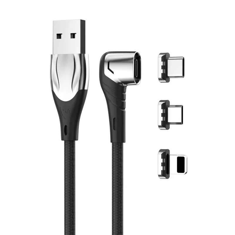 PD 3 in 1 Right angle USB c cable magnetic charging cable