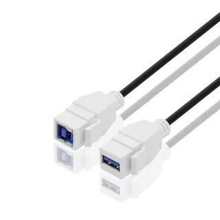 USB 3.0 A-B Female/Female Pigtail Extension Keystone-to-Cable