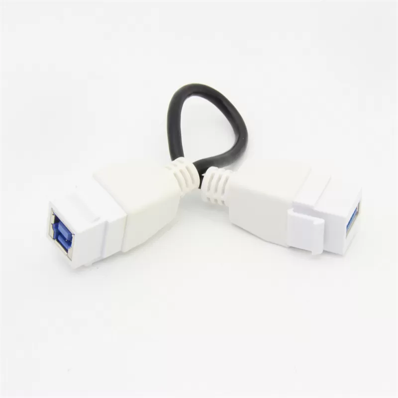 USB 3.0 A-B Female/Female Pigtail Extension Keystone-to-Cable