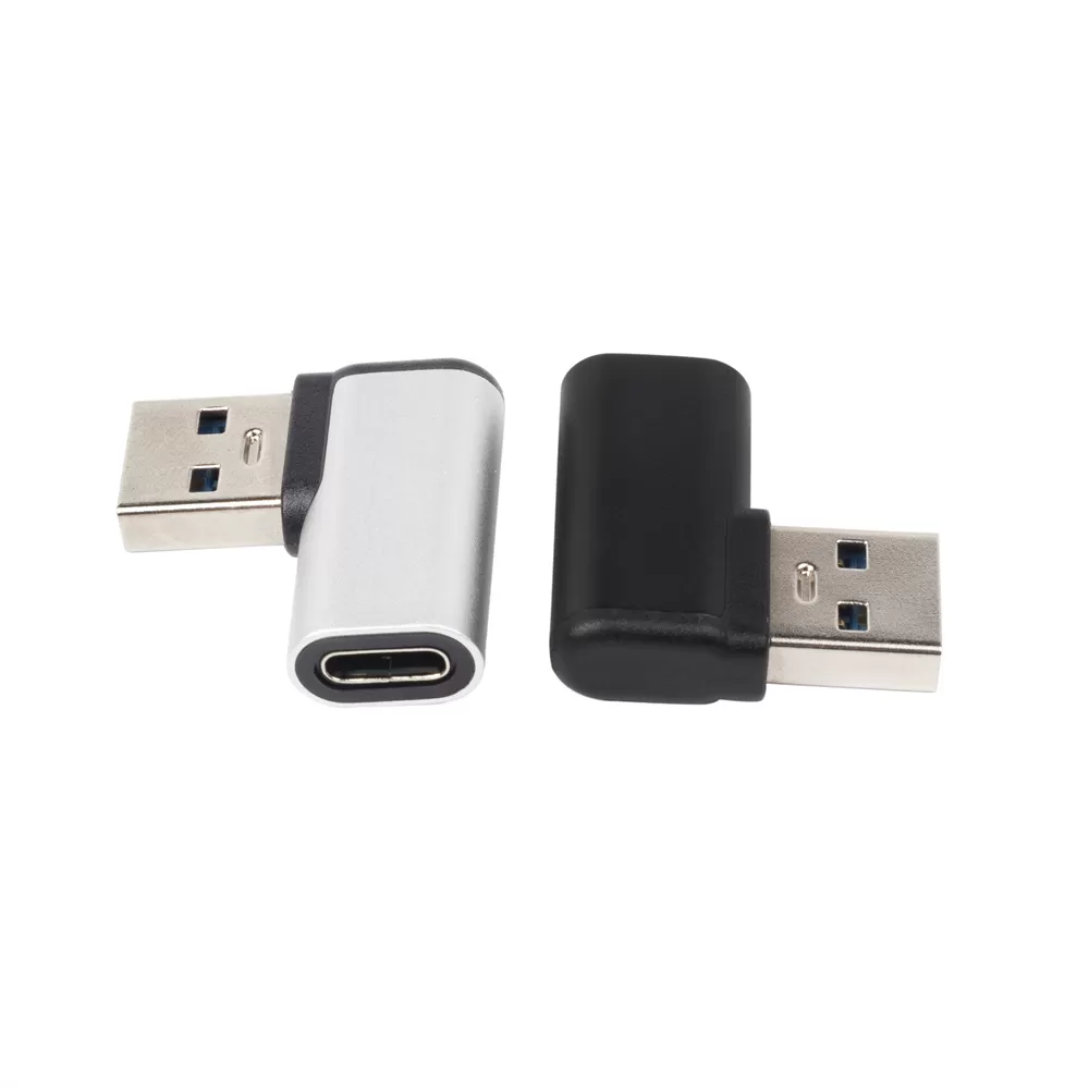 90 Degree USB-C Female to USB-A Male Adapte