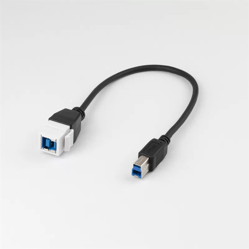 USB3.0 B Male to Female keystone jacket cable