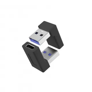Right Angle USB A Male to USB C Female Adapter