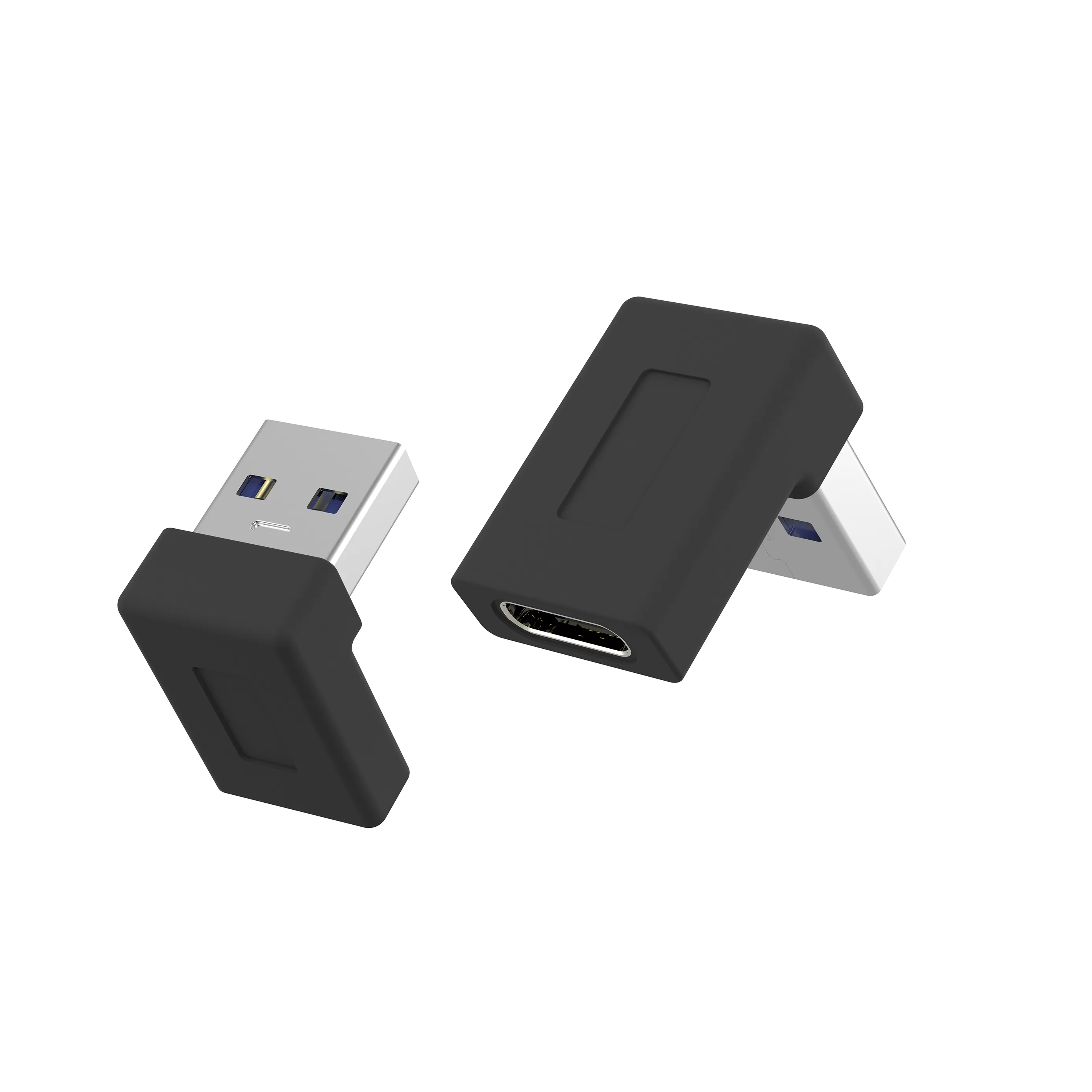 Right Angle USB A Male to USB C Female Adapter
