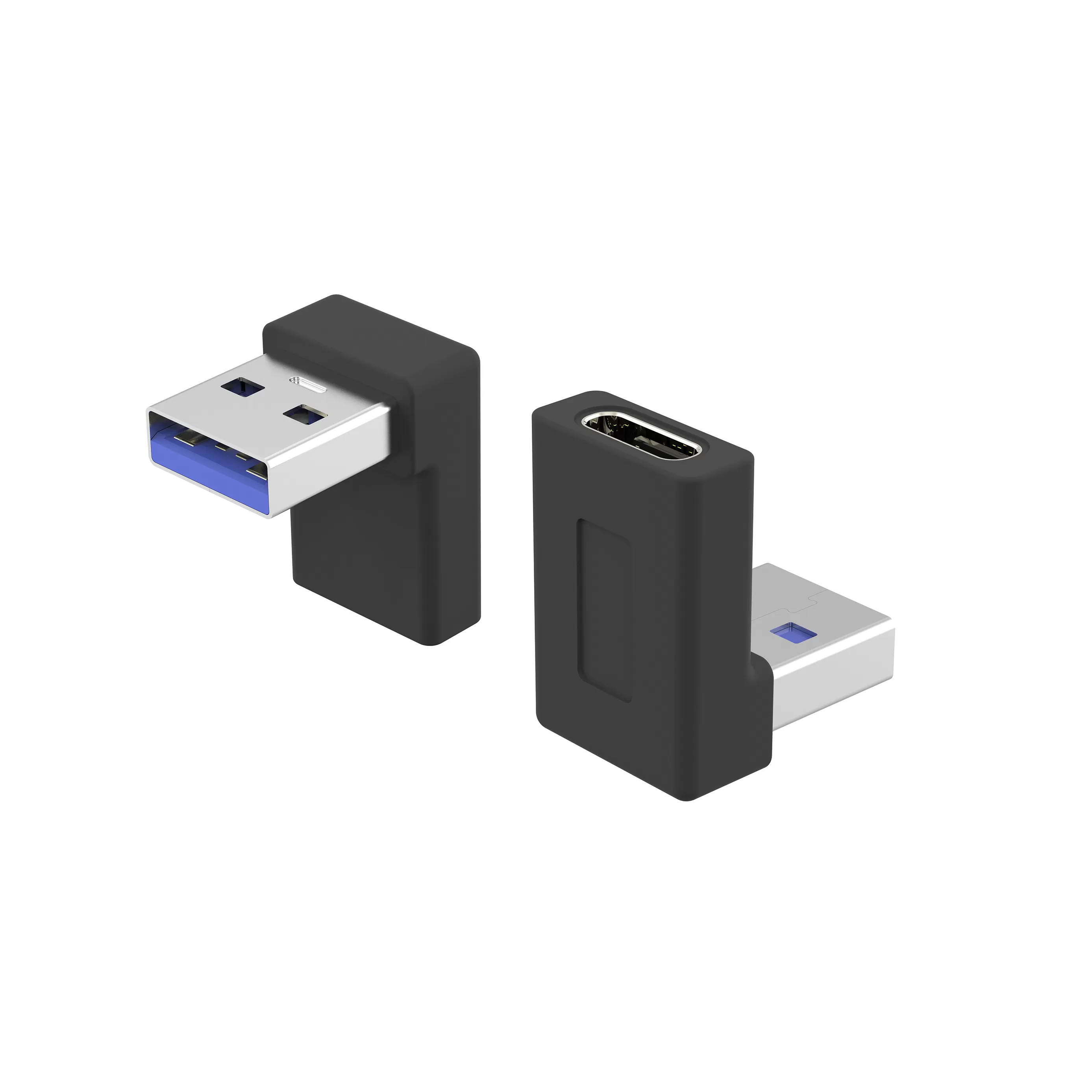 Right Angle USB A Male to USB C Female Adapter