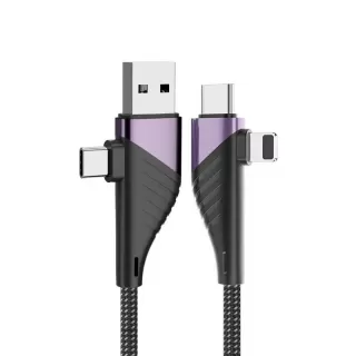 4 in 1 USB A USB C Lightning fast charging cable for iphone laptop computer