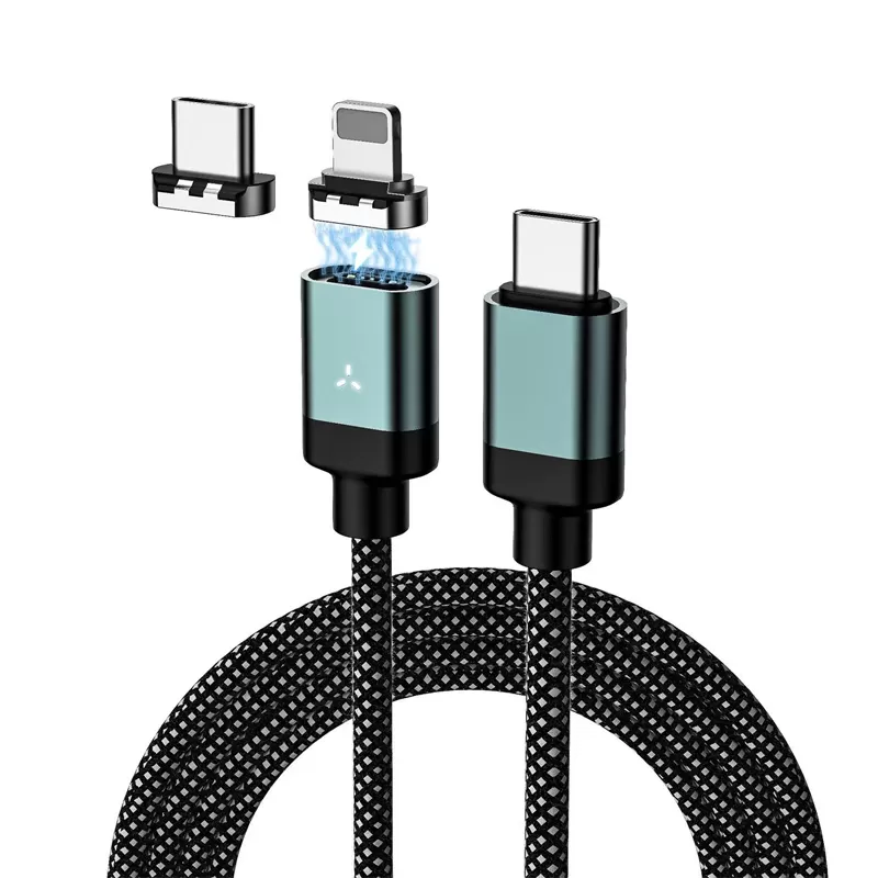 PD 100W Aluminum magnetic charging cable 3 in 1 cable