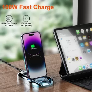 Magnetic charging station LED phone station magnetic station