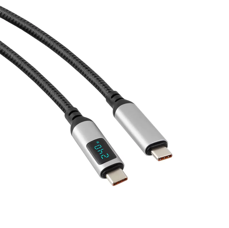 USB4 USB C LED 40Gbps 240W 8K Nylon Braid charging cable