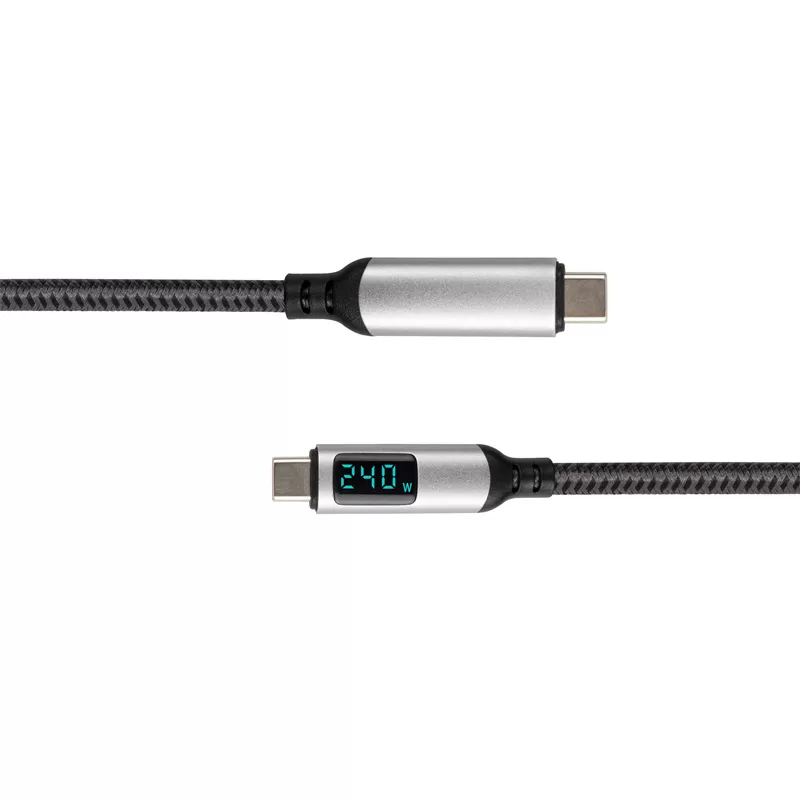 USB4 USB C LED 40Gbps 240W 8K Nylon Braid charging cable