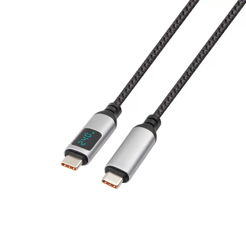 USB4 USB C LED 40Gbps 240W 8K Nylon Braid charging cable