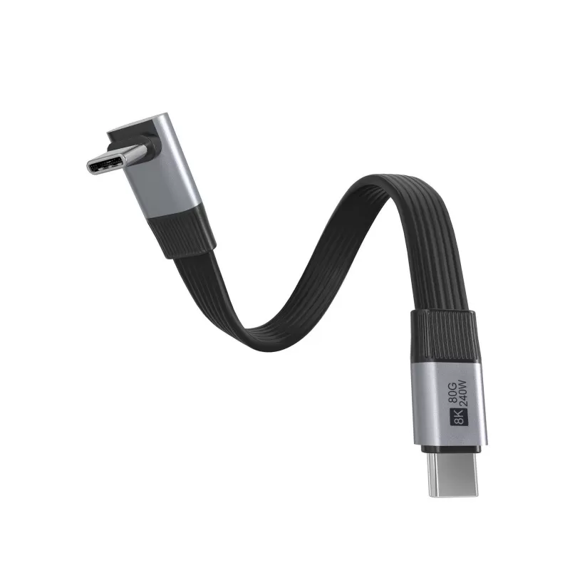 Short L-Shaped USB4 Ver 2.0 Full-featured flat  cable