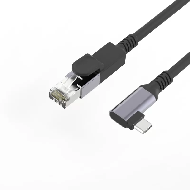 Right-Angle RJ45 to Type-C  Cable