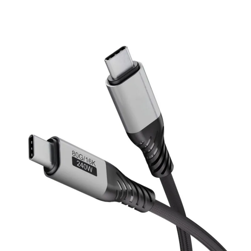 USB4 Type-C Cable 240W Fast Charging 80Gbps Data 8K@60Hz Video for Laptop Camera Monitor