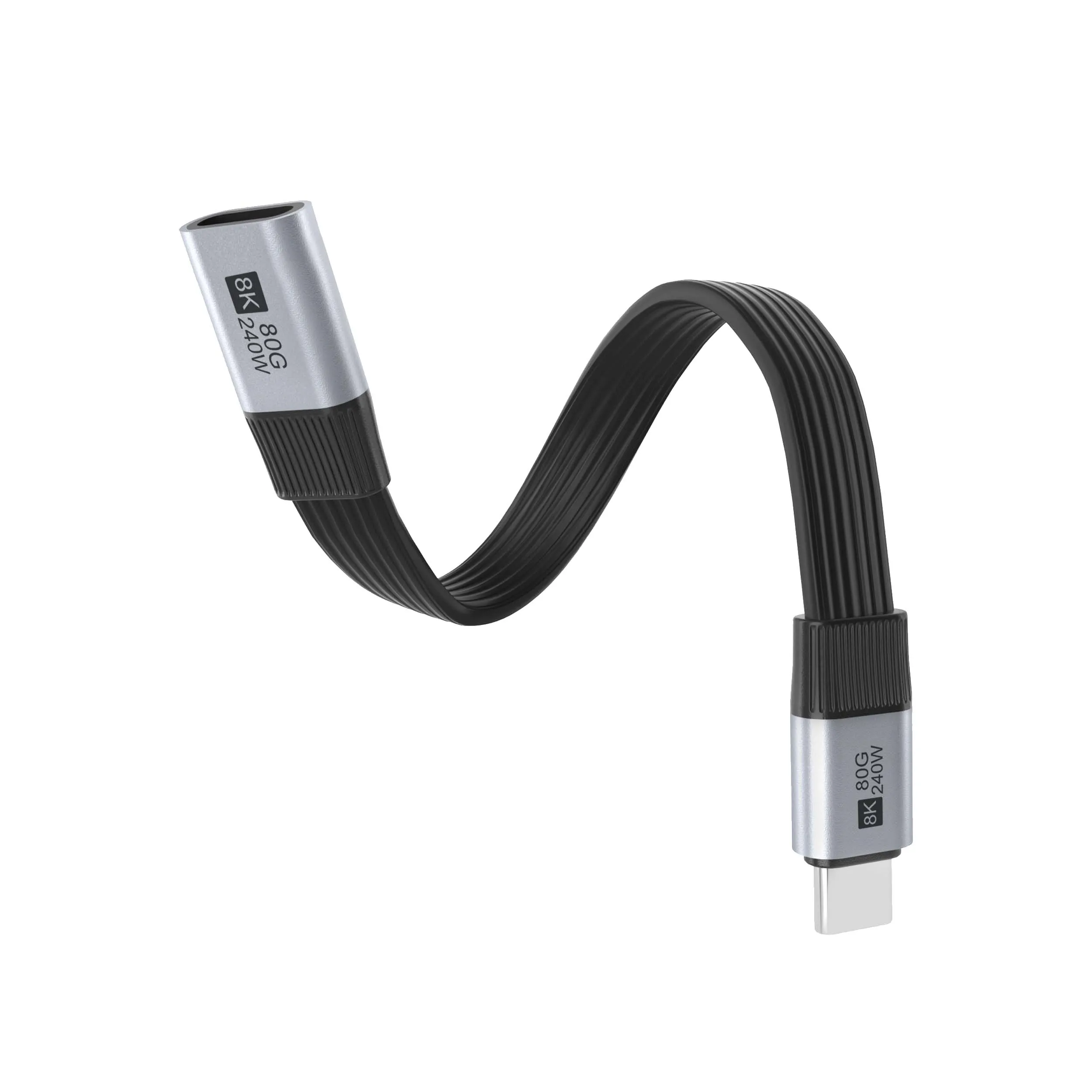 80Gbps Type-C Male to Female Flat Extension Cable