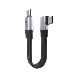 80Gbps Flat USB-C Male to Male 90° Side Angle Cable