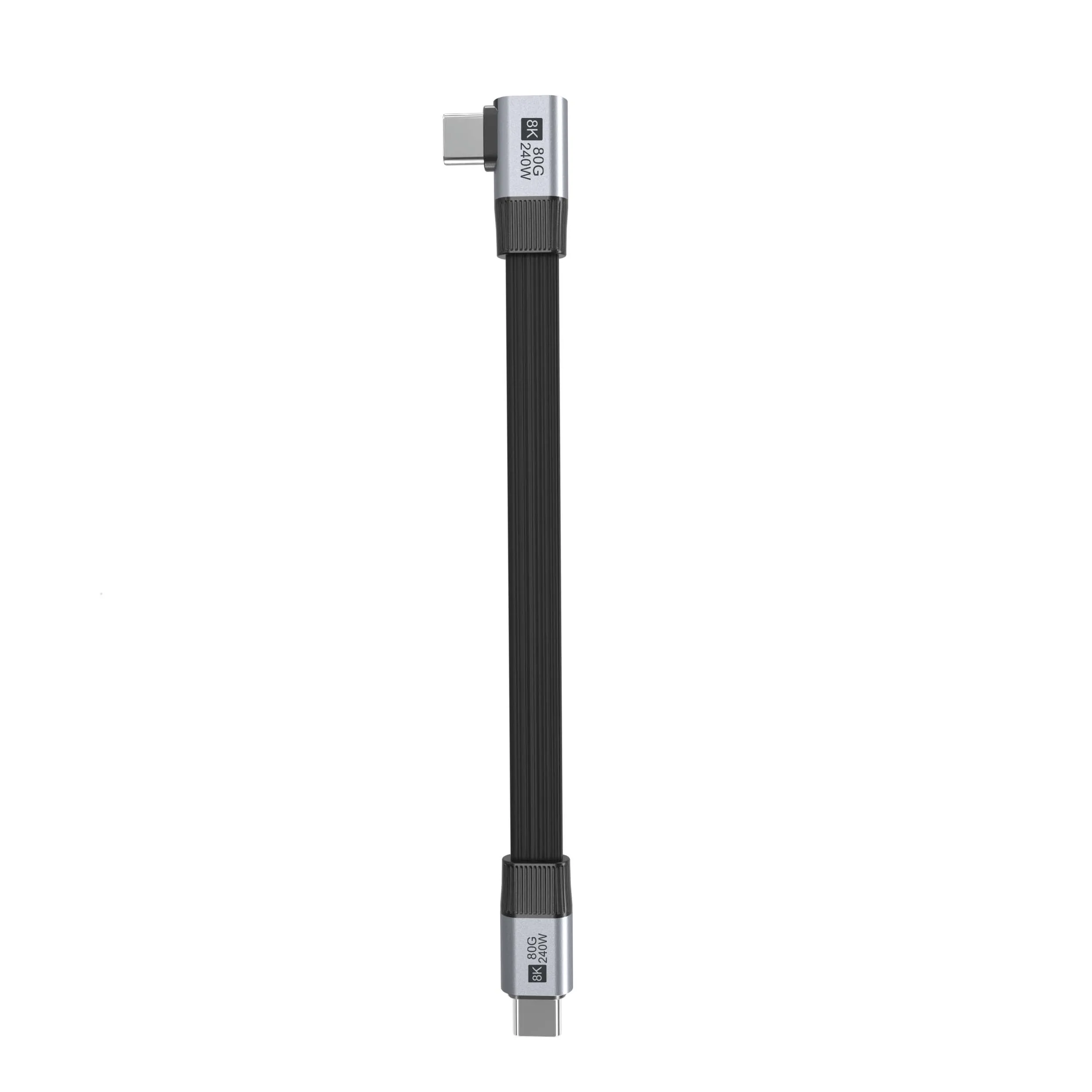80Gbps Flat USB-C Male to Male 90° Side Angle Cable
