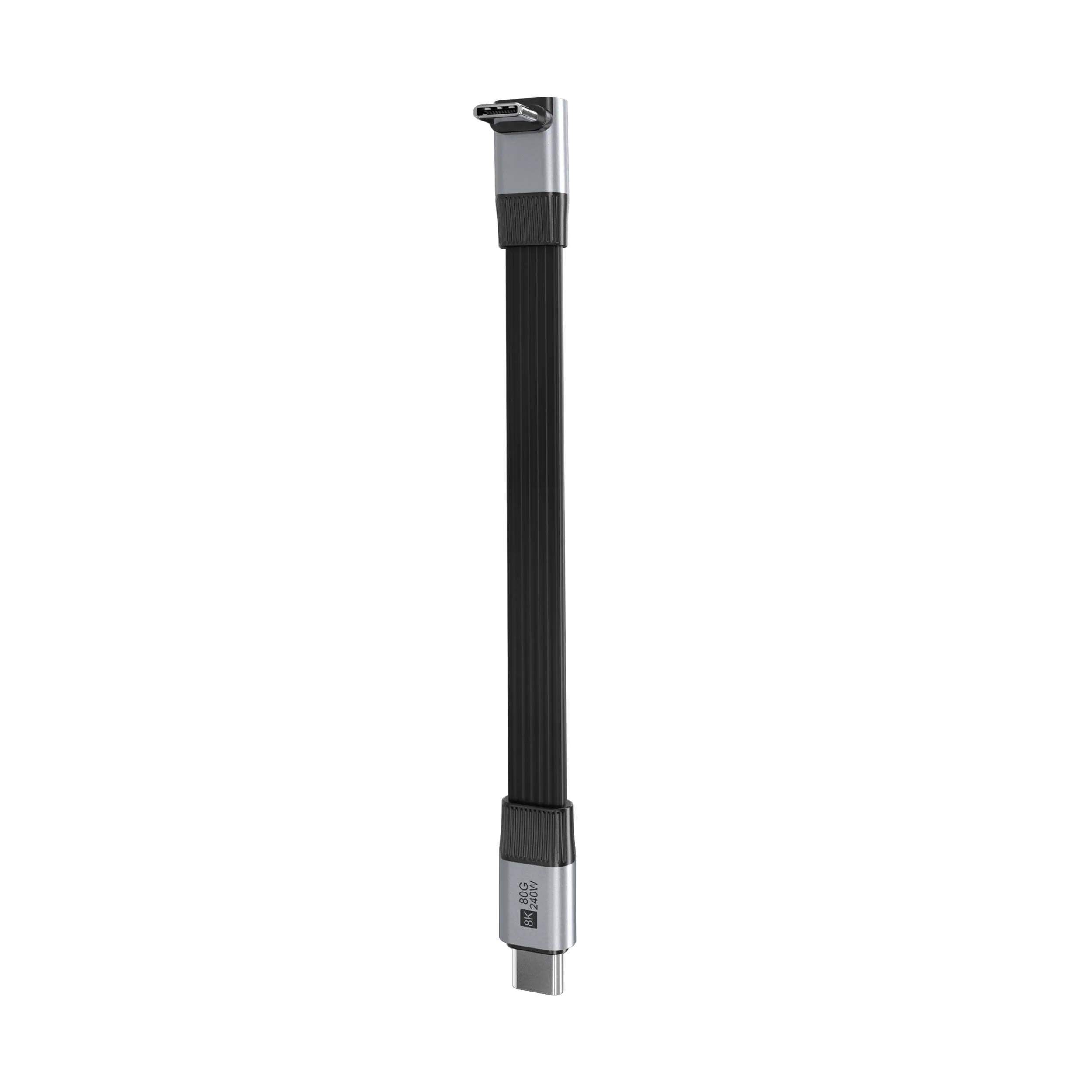 80Gbps Flat USB-C Male to Male 90° 3D Elbow Cable