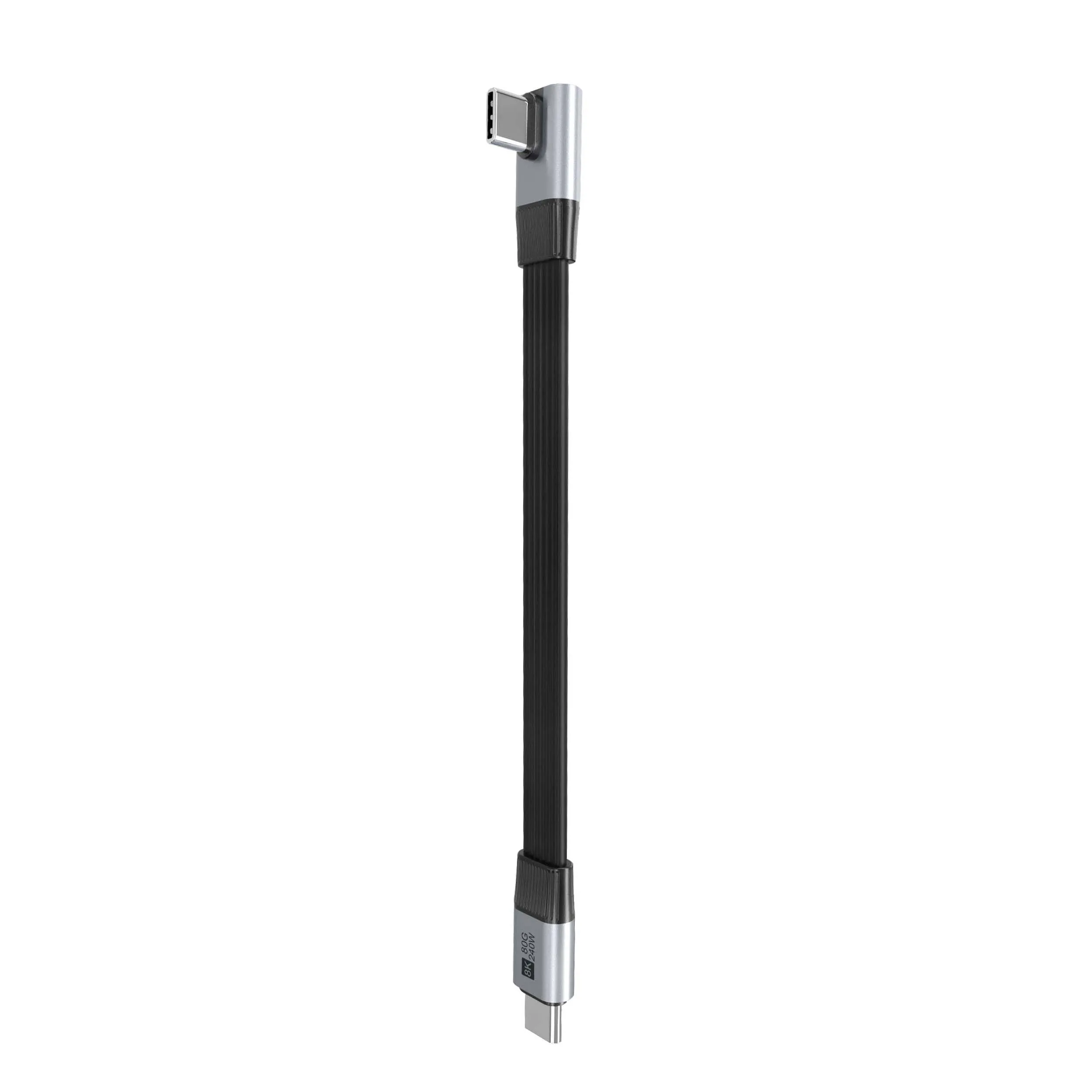 Flat 80Gbps USB-C Male to Male 90° Middle Bend Cable