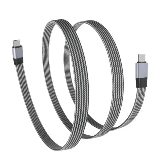 80Gbps TYPE CM-CM flat cable with braided cotton mesh