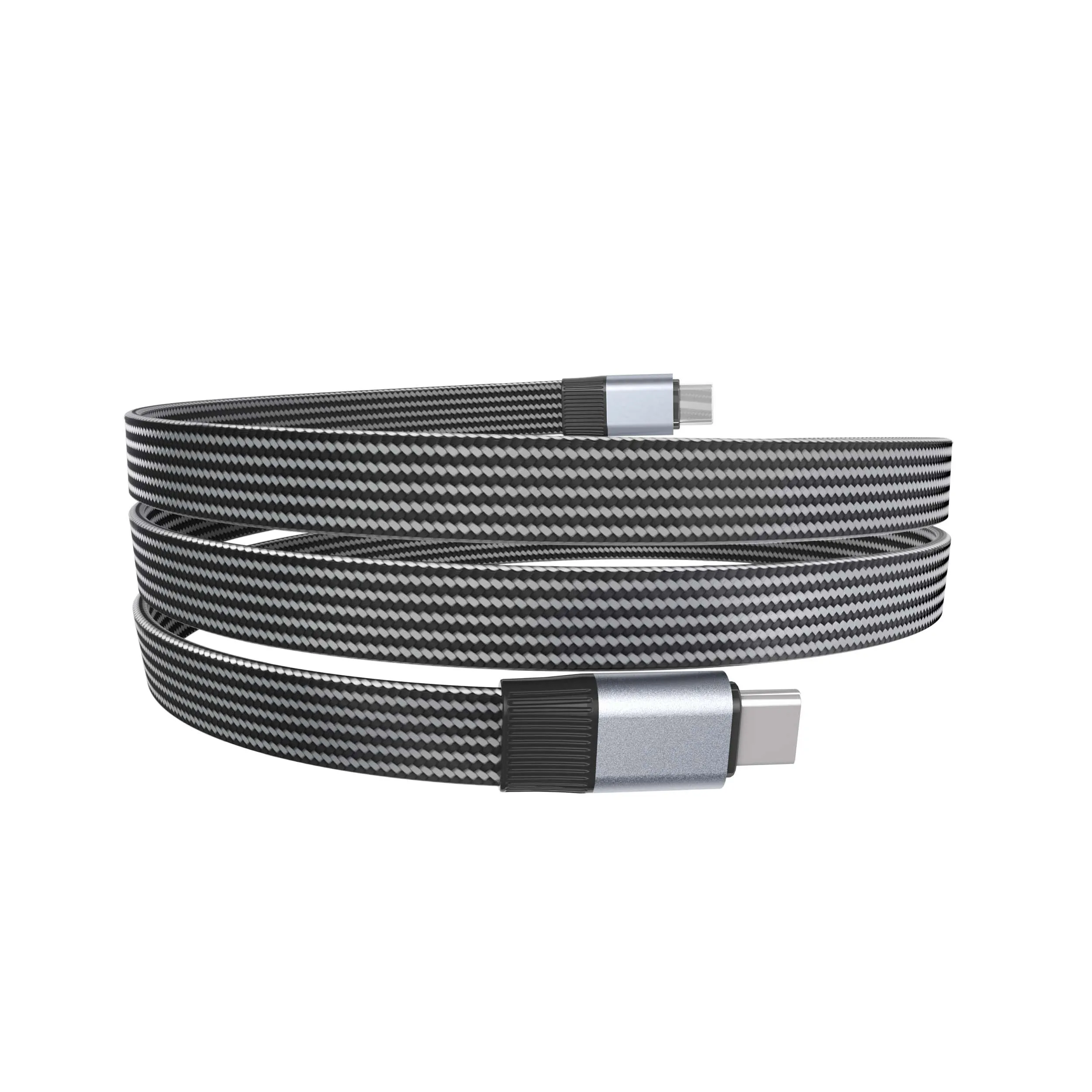 80Gbps TYPE CM-CM flat cable with braided cotton mesh